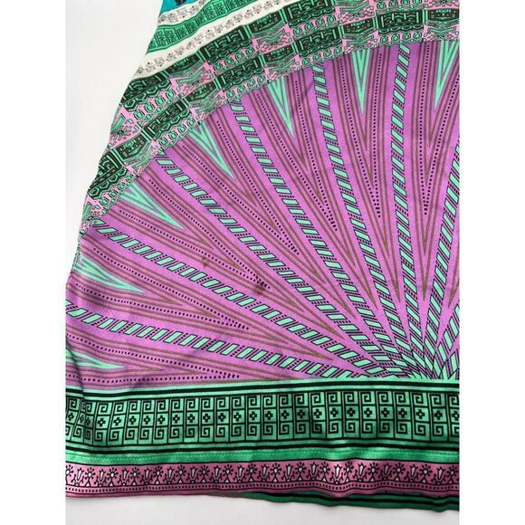 Hale Bob Women's Medium Silk Blend Colorful Boho Abstract Print Long Sleeve - Picture 7 of 15